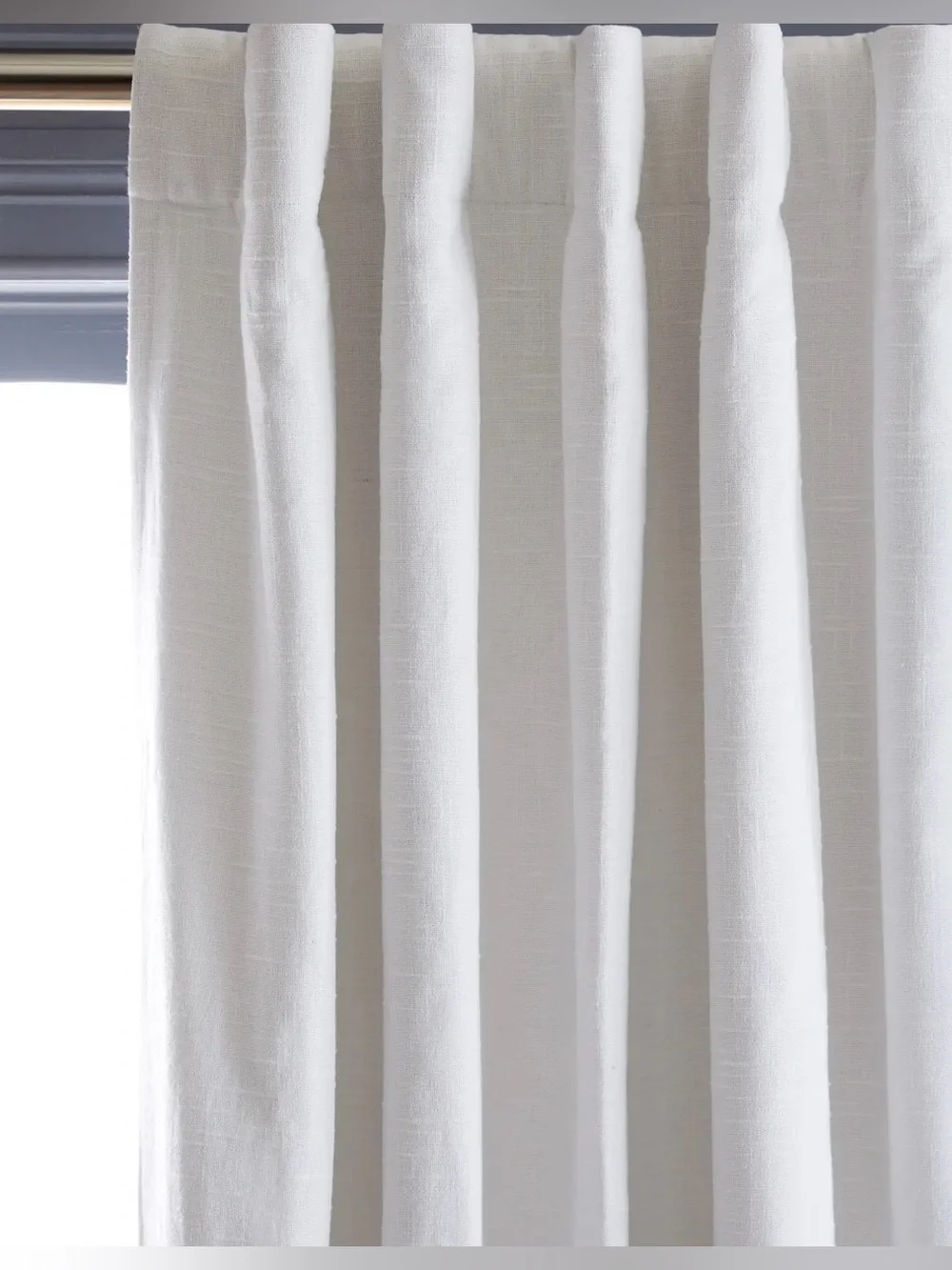 NEW Quince Cotton Slub Room Darkening Curtain - Single Panel (White) 48 X 108